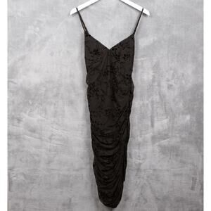 MISTYROSE Ruched Velvet Burnout Slip Dress Fairy Grunge Whimsigoth Witchy‎ Sz L